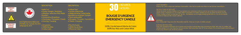 Bougie d'Urgence de 30 heures - Pack de 6