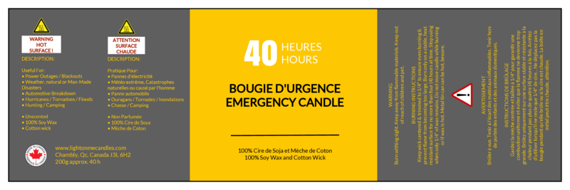 Bougie d'Urgence de 40 Heures - Pack de 6