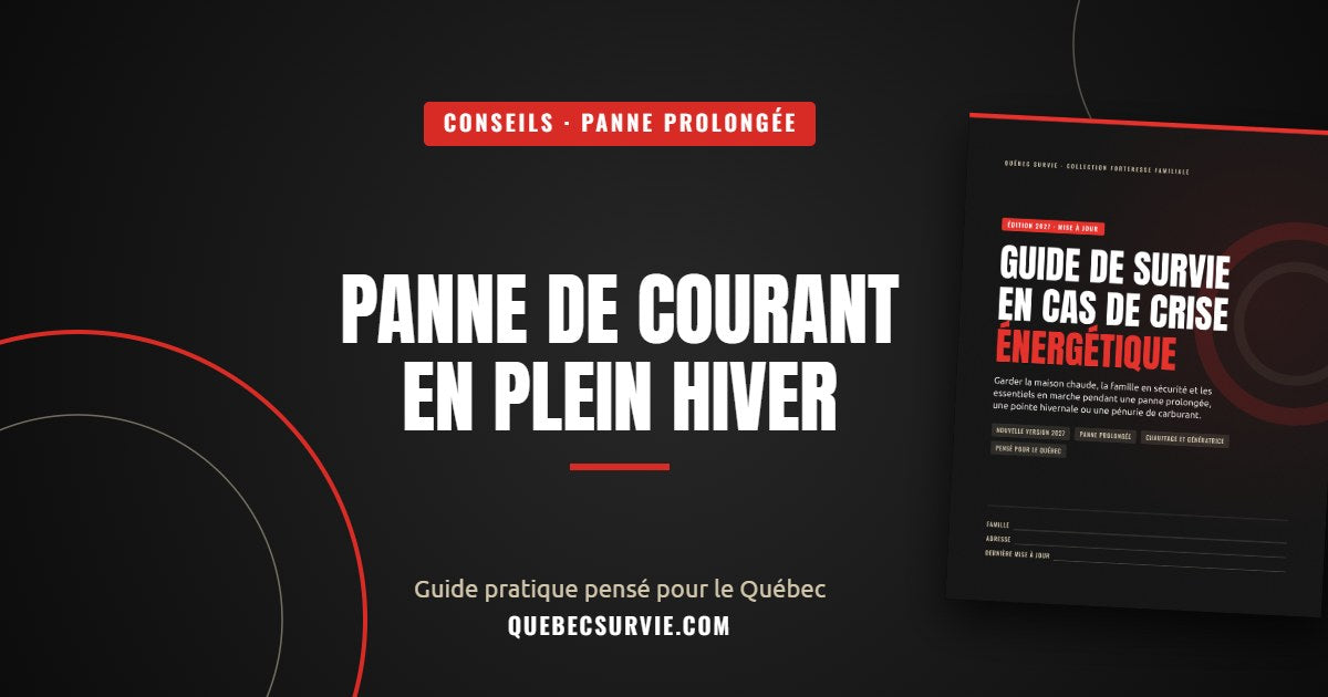 Panne de courant prolongée en plein hiver — conseils Québec Survie