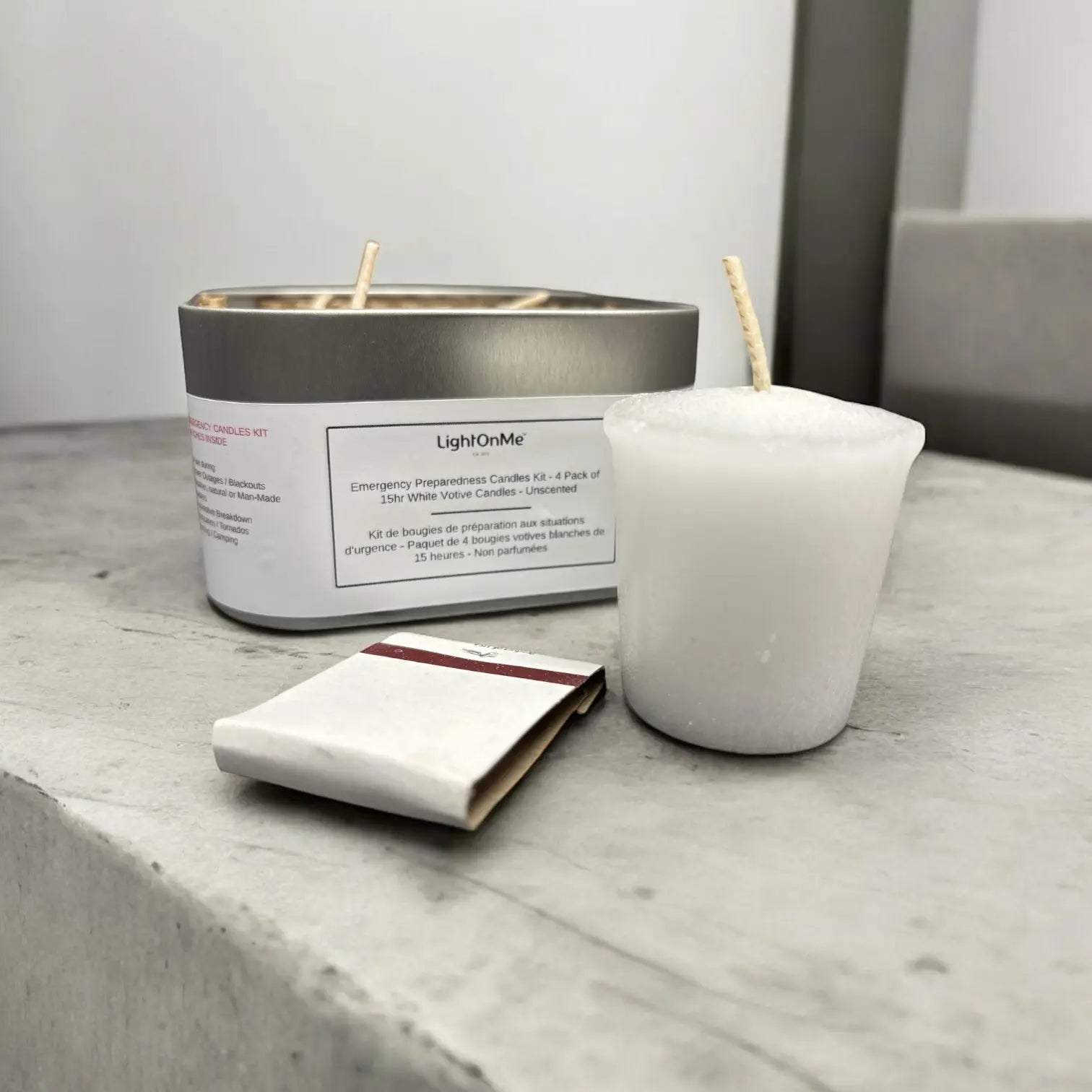 60 Hour Emergency Candle Kit - 4 x 15 Hour LightOnMe Candles