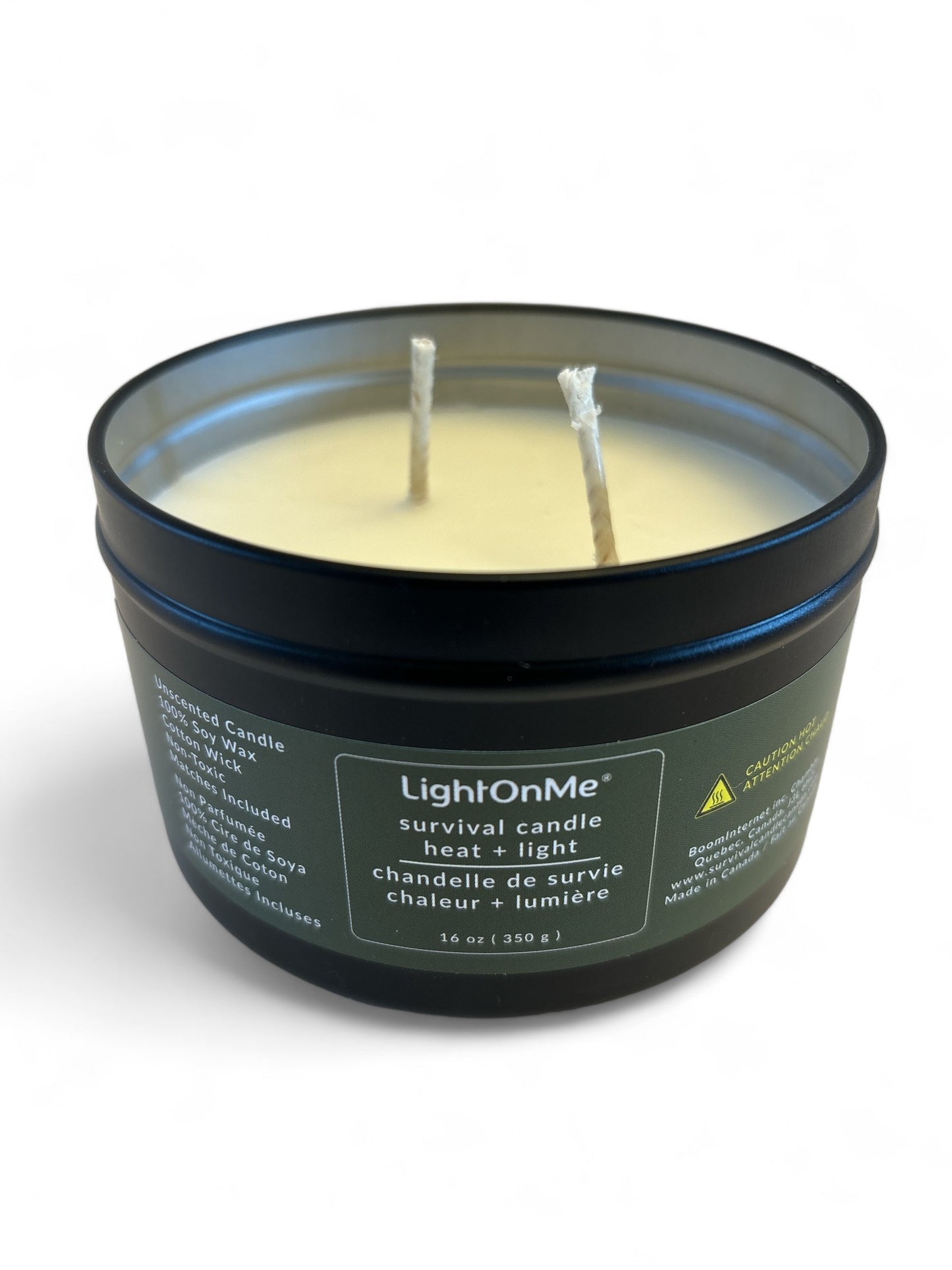 55 Hour Black Tin Style Candle for Emergency LightOnMe Candles