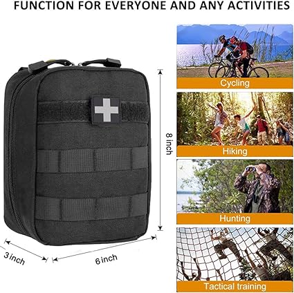 Sac IFAK tactique portable, noir (vide)