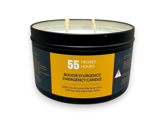 Bougie d'urgence 55 heures - 16 oz Boite Noir