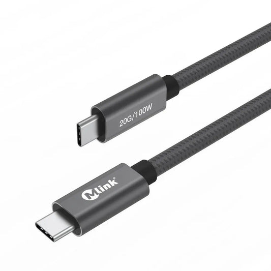 Câble USB-C Thunderbolt 3.2 PD100W 20 Gbit/s en nylon tressé
