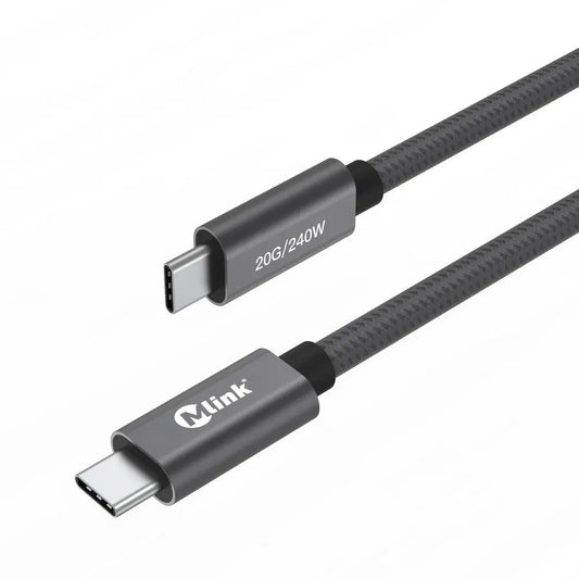 Câble USB-C PD240W 20 Gbit/s en nylon tressé à transfert rapide