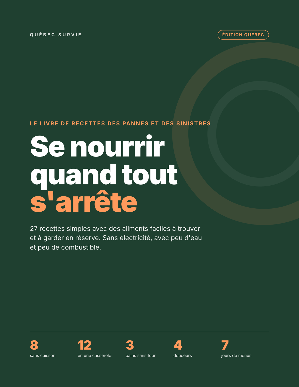Se nourrir quand tout s'arrête — Livre de recettes de crise (Édition Québec)