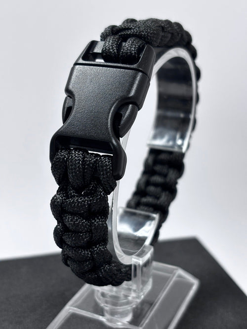 Bracelet de survie en paracorde Cobra noir