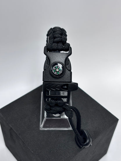 3-in-1 paracord survival bracelet (black)