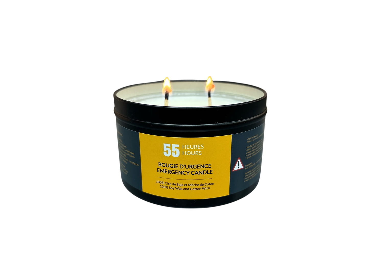 Bougie d'urgence 55 heures - 16 oz Boite Noir