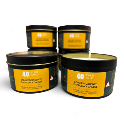 Bougie d'urgence 40 heures - 8 oz Boite Noir