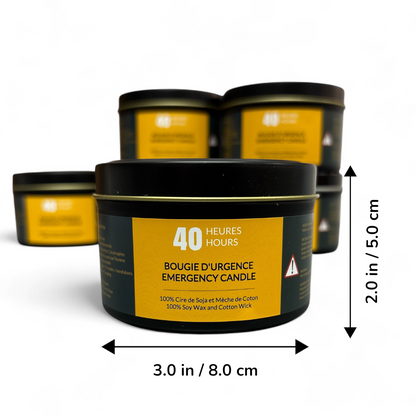 Bougie d'urgence 40 heures - 8 oz Boite Noir