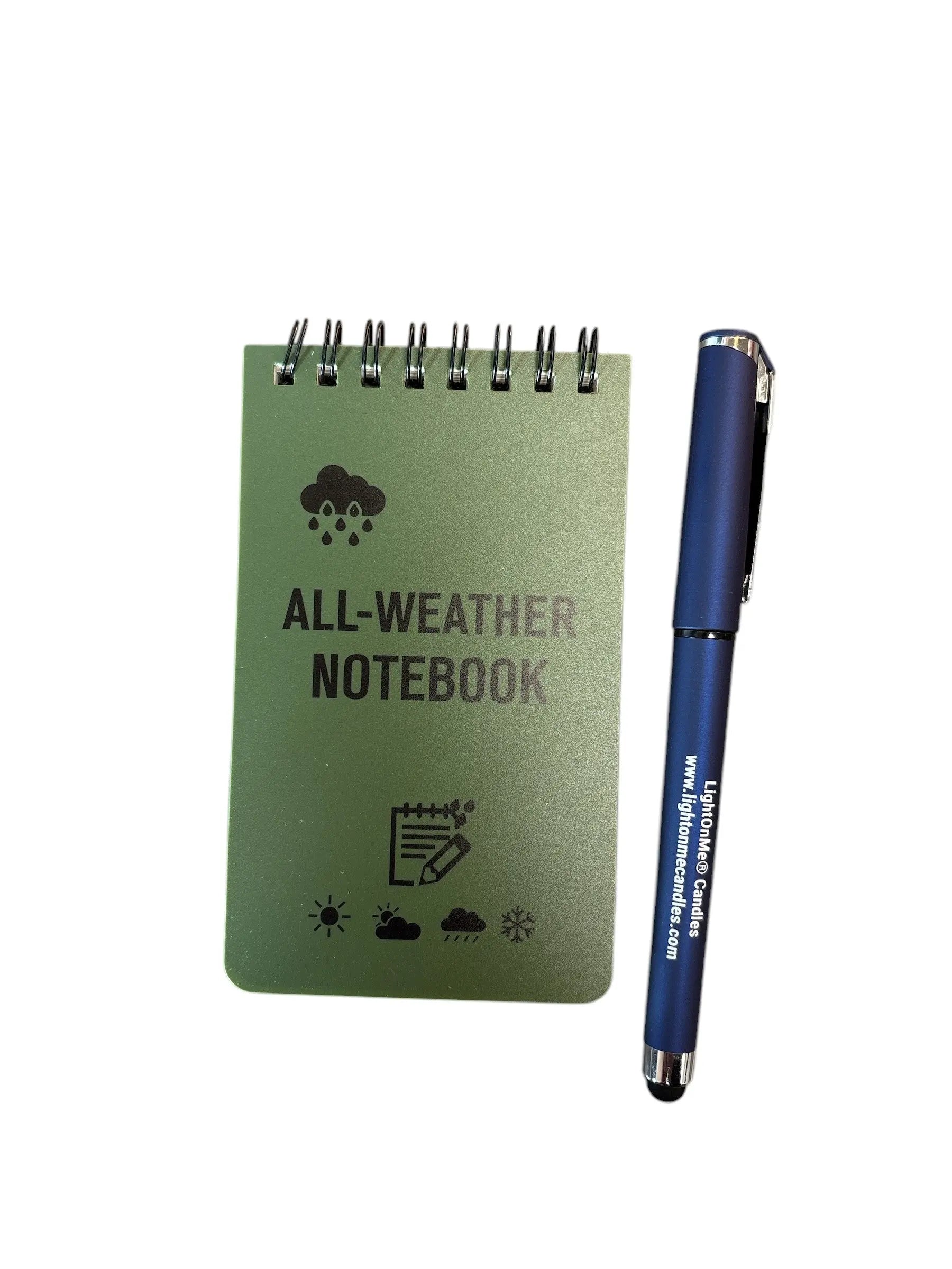 Rite in the Rain All-Weather Top-Spiral Notebook, 3" x 5", Green Cover, Universal Pattern Québec Survie