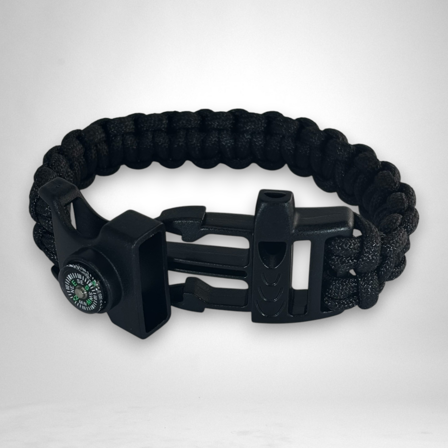 Bracelet de Survie 3 en 1 en paracorde (Noir)