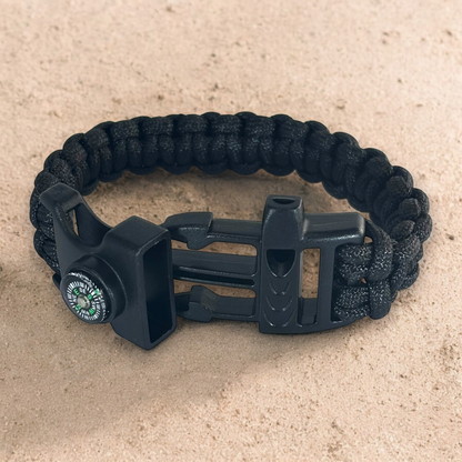 3 in 1 Paracord Survival Bracelet (Black)