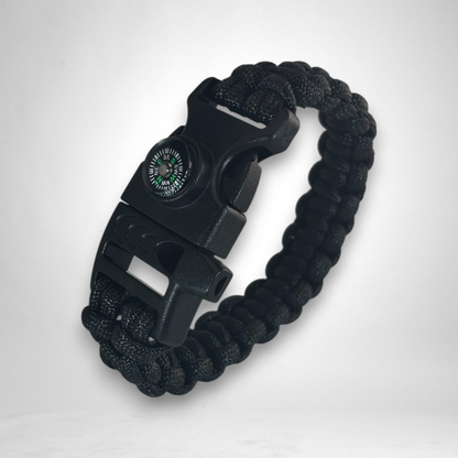 3 in 1 Paracord Survival Bracelet (Black)