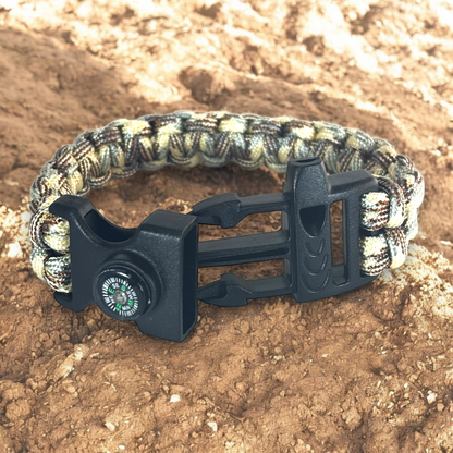 Bracelet de Survie en Paracorde 3 en 1 (Camouflage Désert)