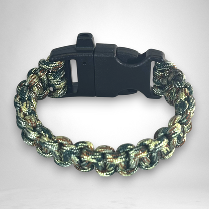 Bracelet de Survie en Paracorde 3 en 1 (Camouflage Vert)