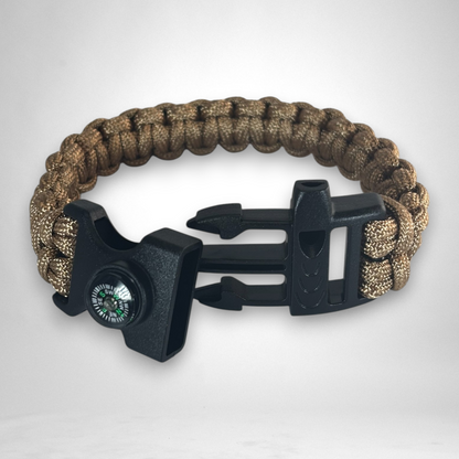 3 in 1 Paracord Survival Bracelet (Tan)