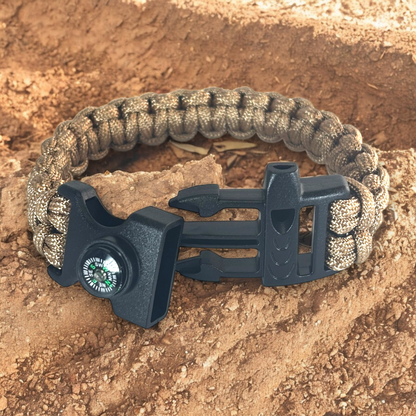 3 in 1 Paracord Survival Bracelet (Tan)