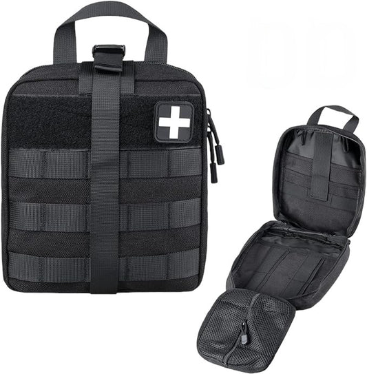 Tactical Molle Pouch, First Aid Bag - Black (Compact)